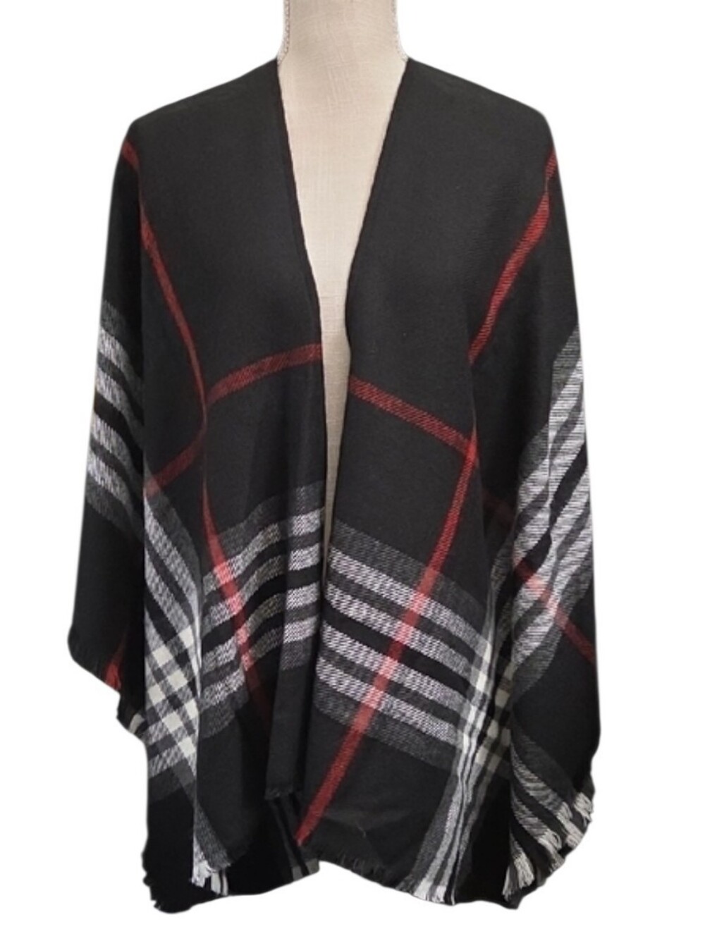 NWT V. FRAAS Black Cozy Wrap